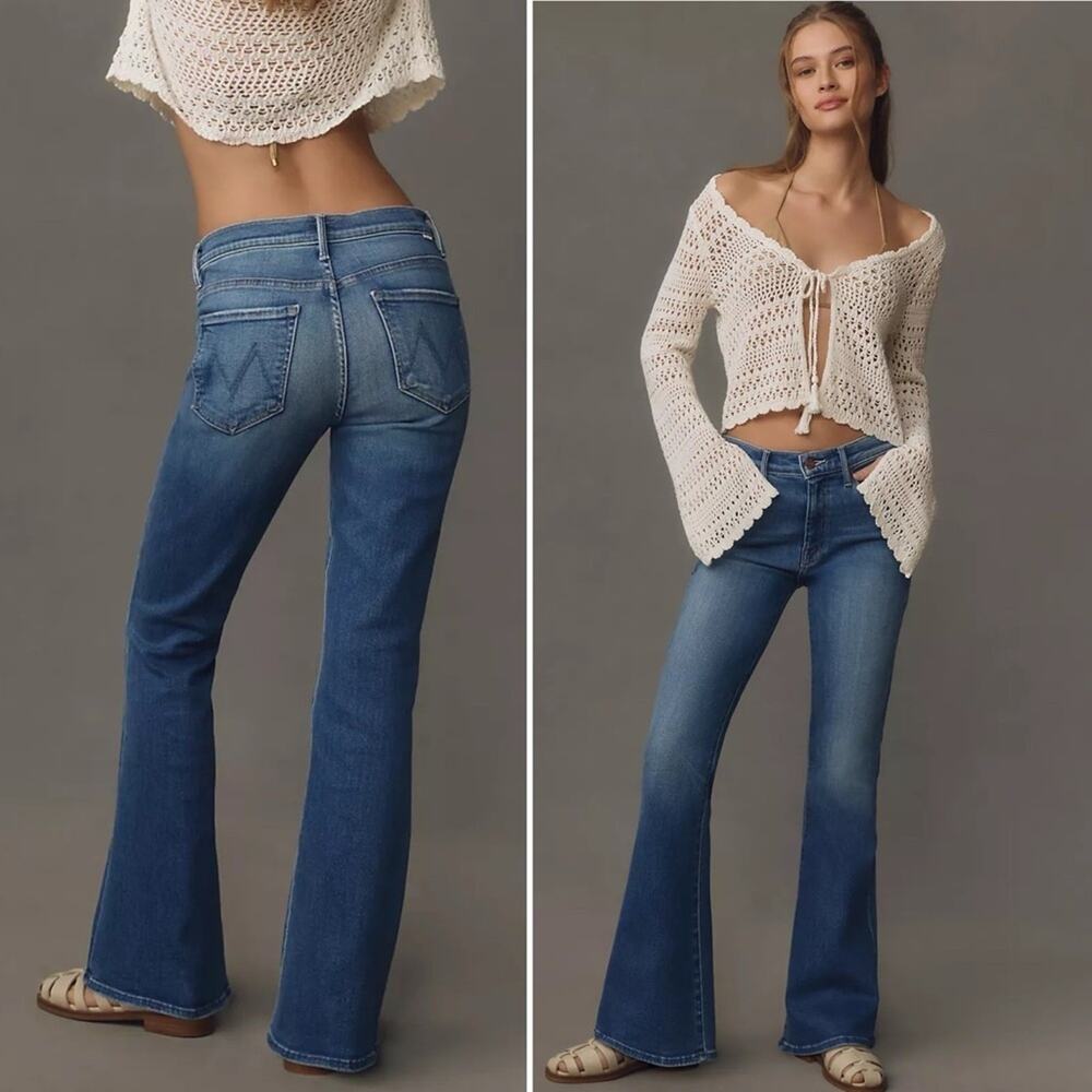 MOTHER Blue Denim Flare Jeans